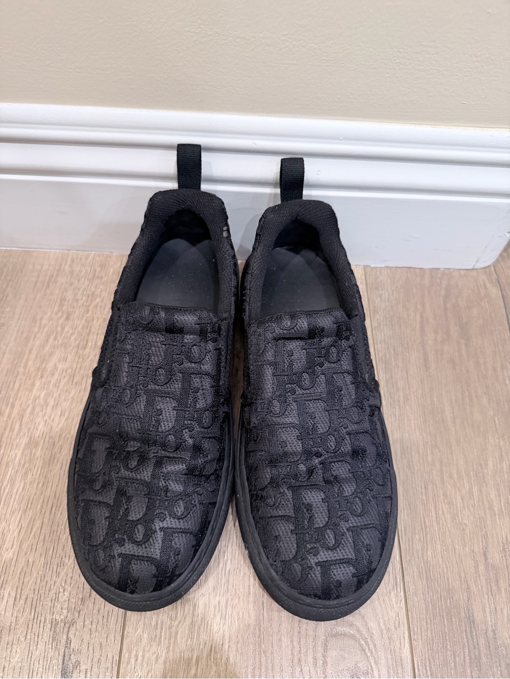 Dior Women's Black Lace-Up Patterned Slip-On Boots